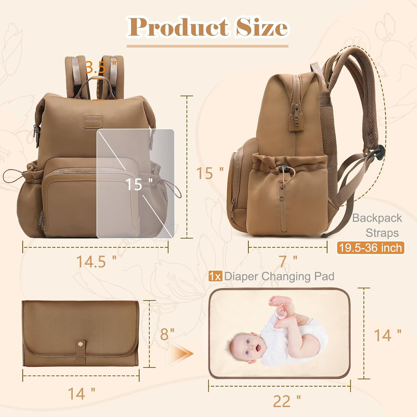 Miss Fong - Mochila para pañales Mochila de neopreno para bebé | Ma...