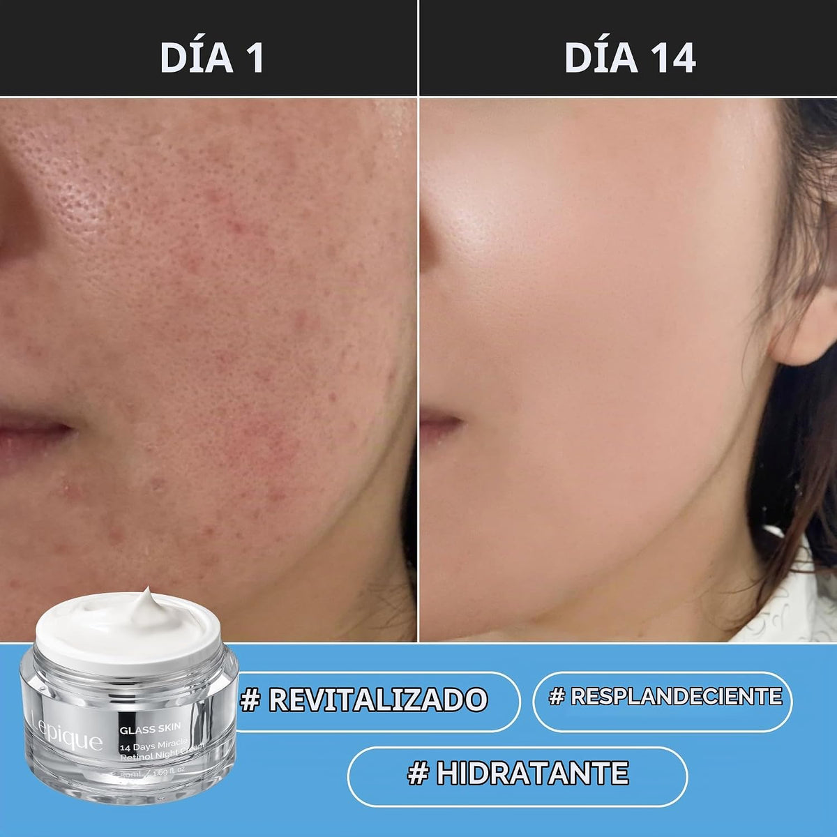 Lepique Crema de noche Retinol - Crema reparadora coreana No.1, 1.6...
