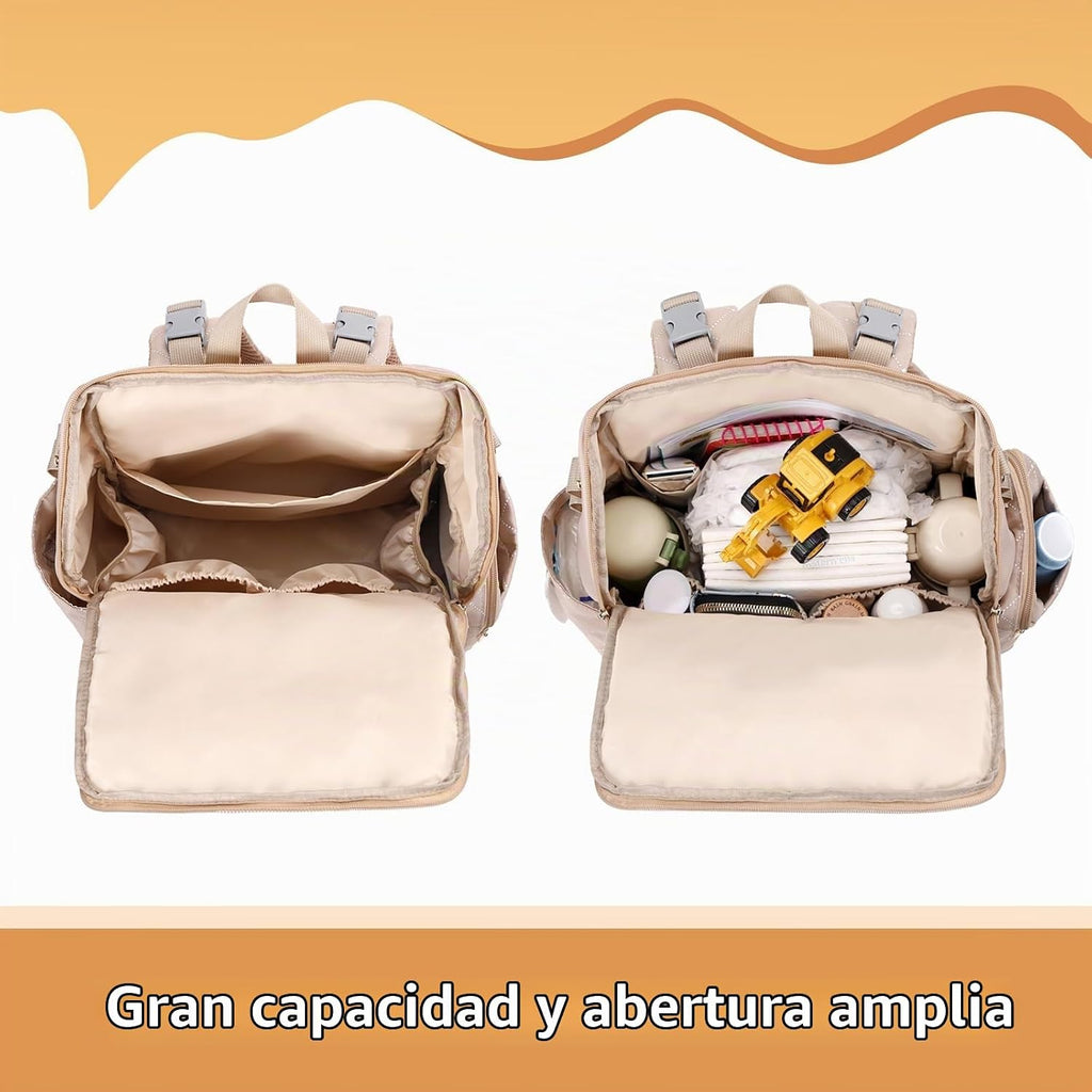 vosmles Elegante bolsa de pañales para bebé, bolsa de bebé con camb...