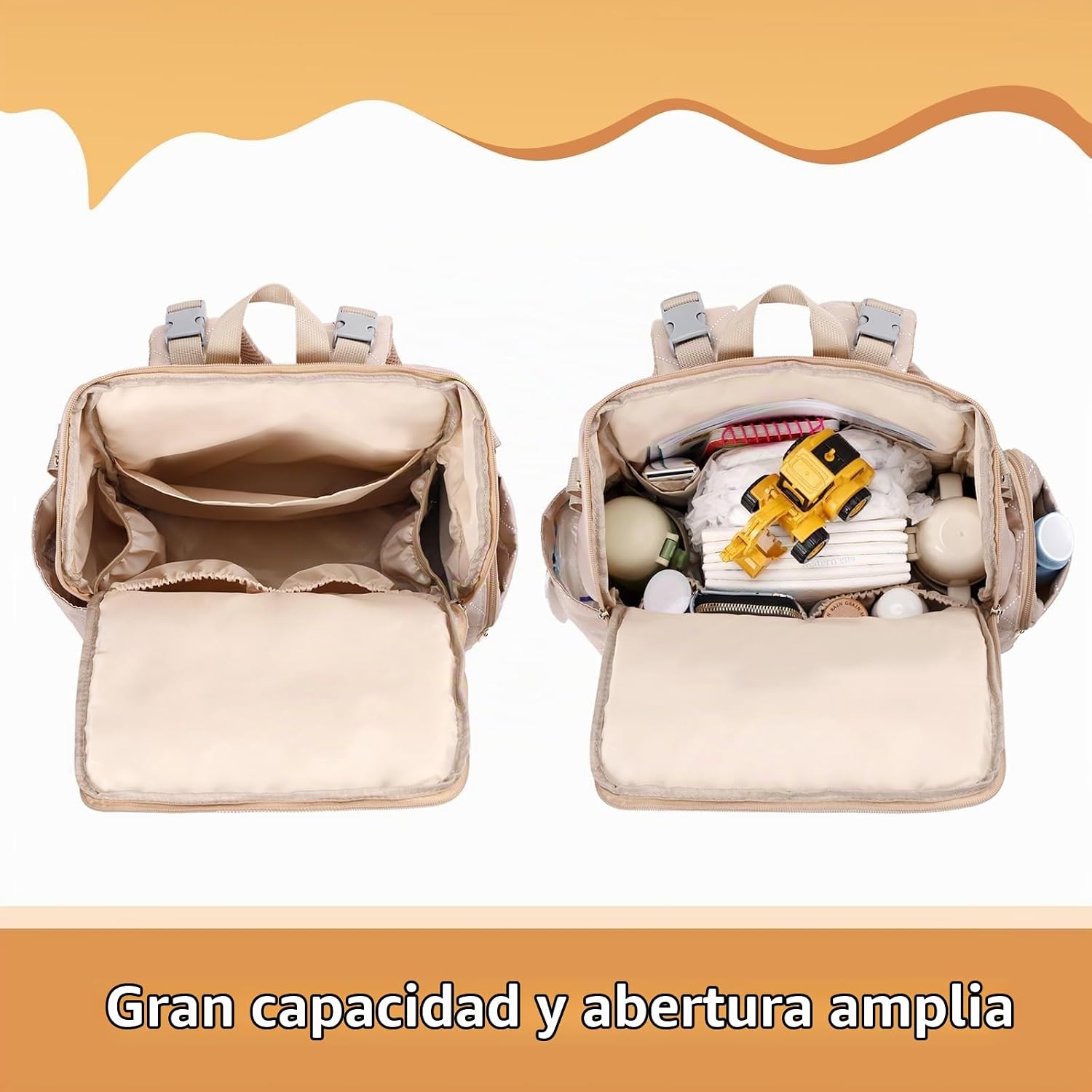 vosmles Elegante bolsa de pañales para bebé, bolsa de bebé con camb...