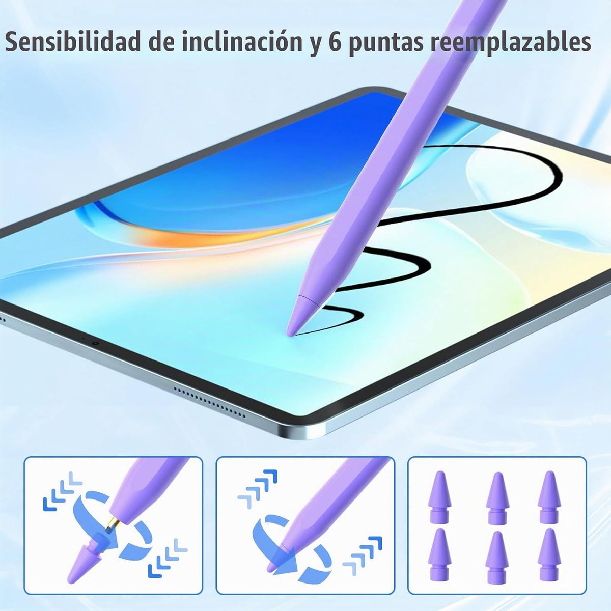 Lápiz óptico para iPad 2018-2026, USB C 8 minutos, 3 veces carga rá...