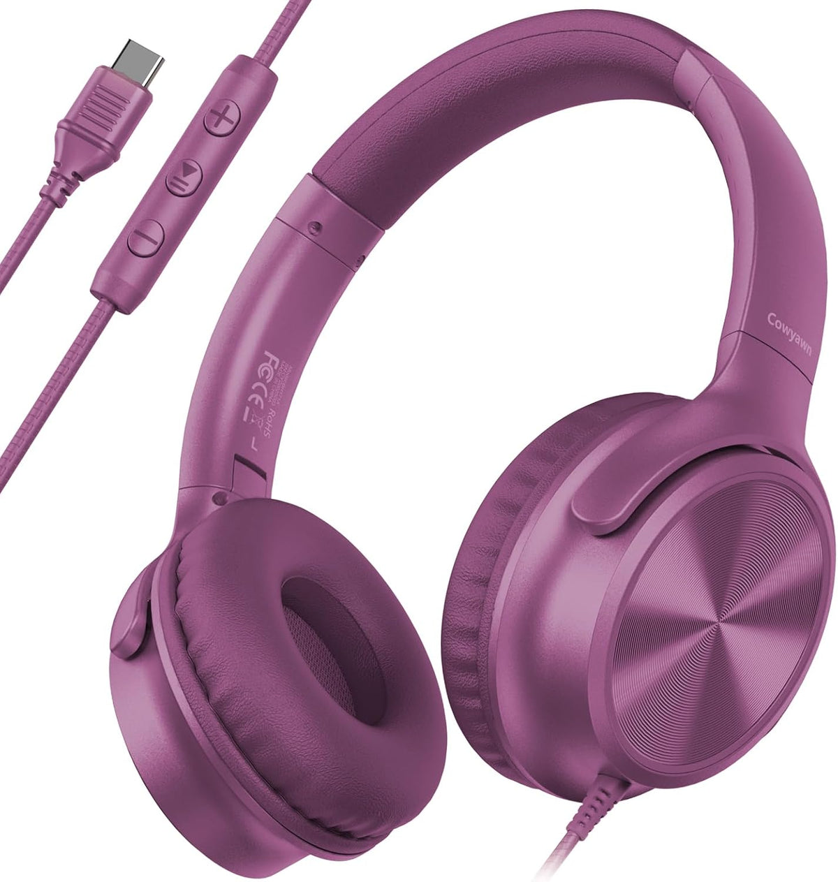 Cowyawn Auriculares USB C con cable, auriculares USB C con cable co...