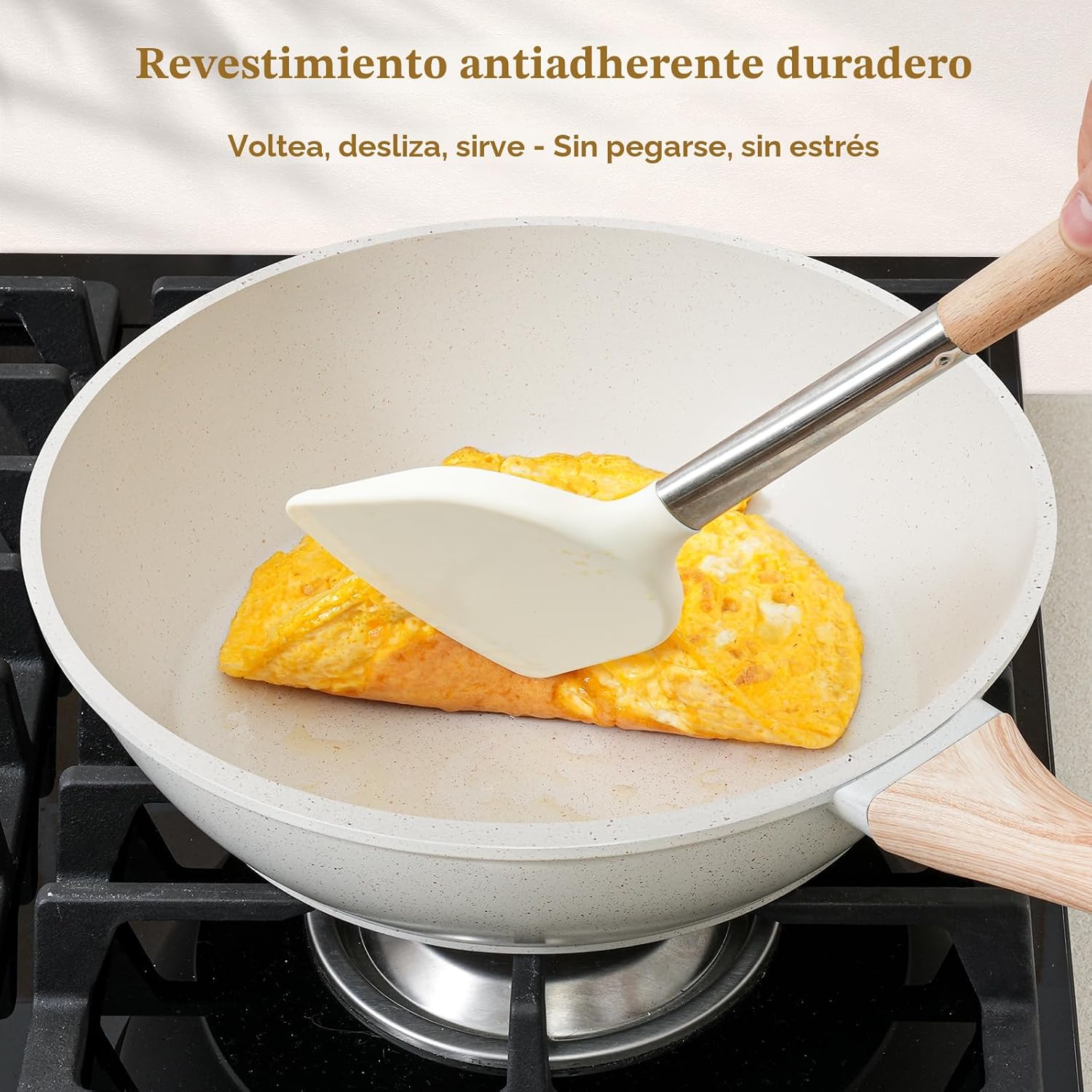 SODAY Juego de ollas y sartenes antiadherentes, 12 piezas de utensi...
