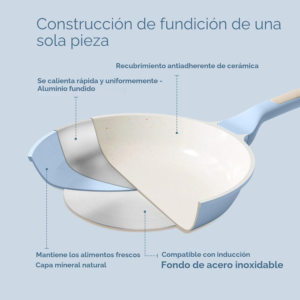 SENSARTE Juego de utensilios de cocina de cerámica antiadherente gr...