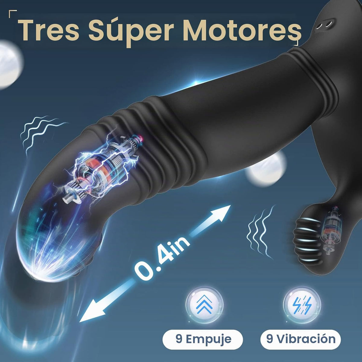 BEISAR - Masajeador de próstata con cuentas anales, juguetes sexual...