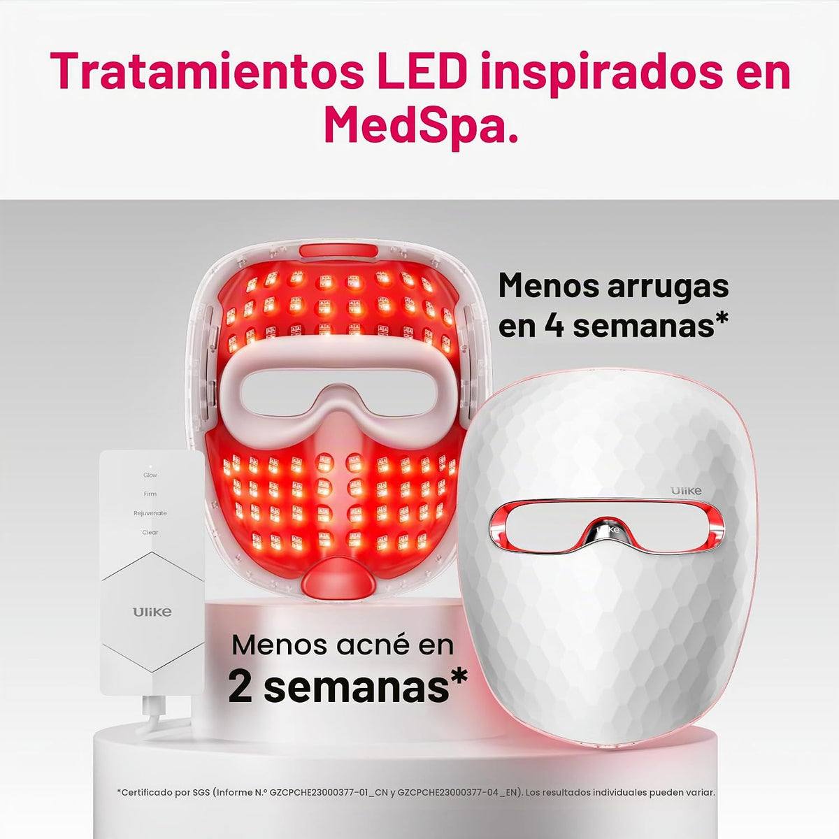 Máscara de terapia de luz roja Ulike para rostro, cobertura facial...