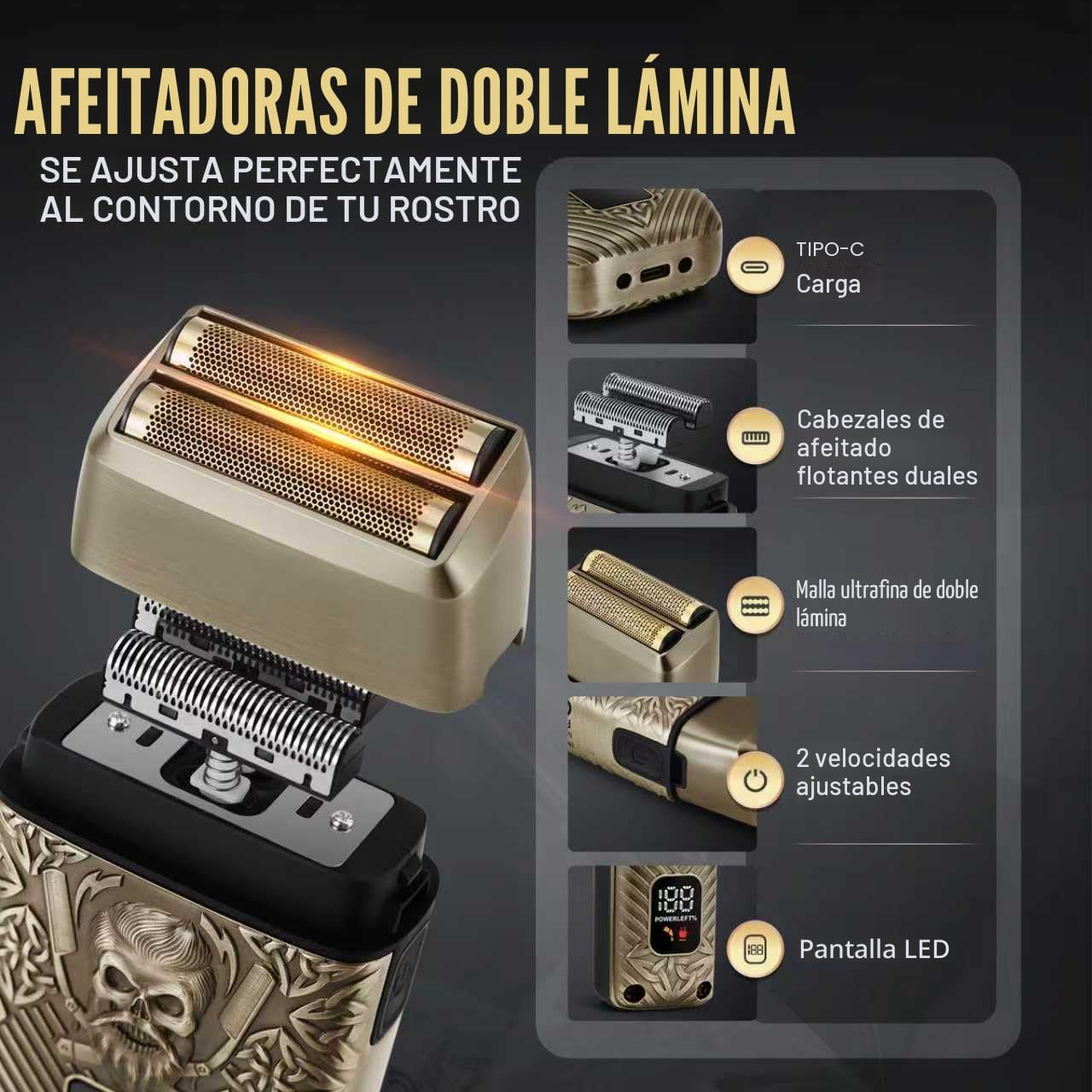BESTBOMG® Cortapelos para hombres, cortapelos profesional, recortad...