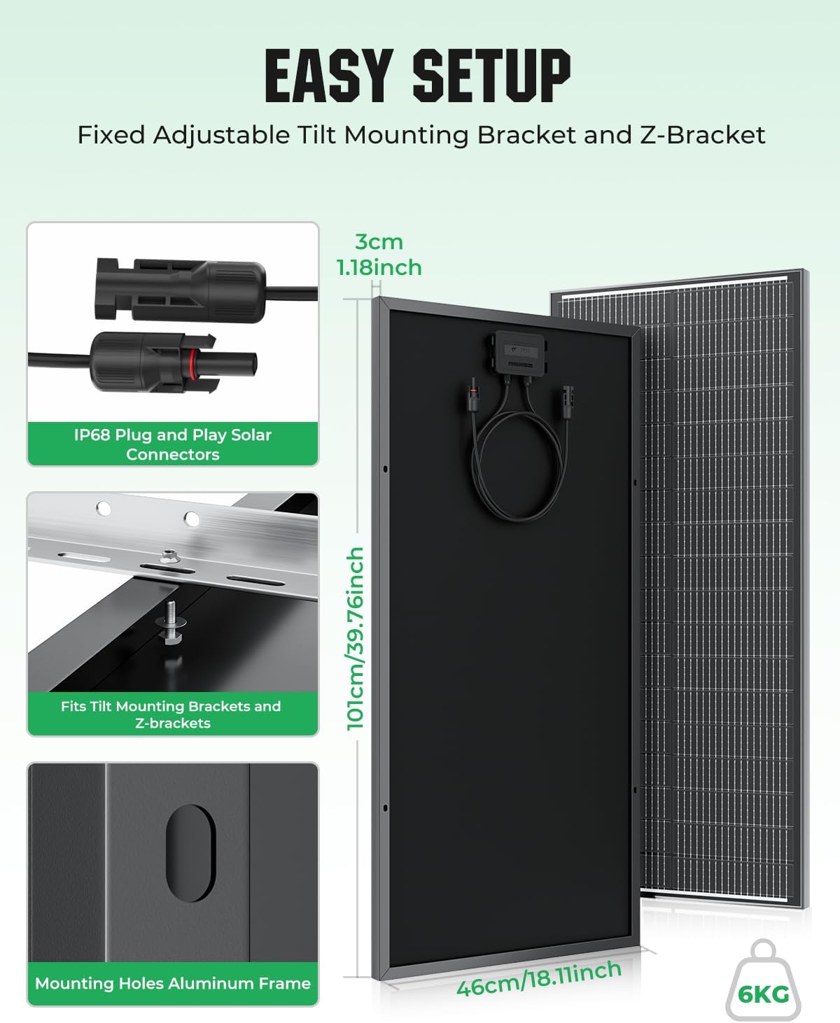 Rvpozwer Panel solar de 18BB 200 W, 2 paneles solares tipo N de 12...
