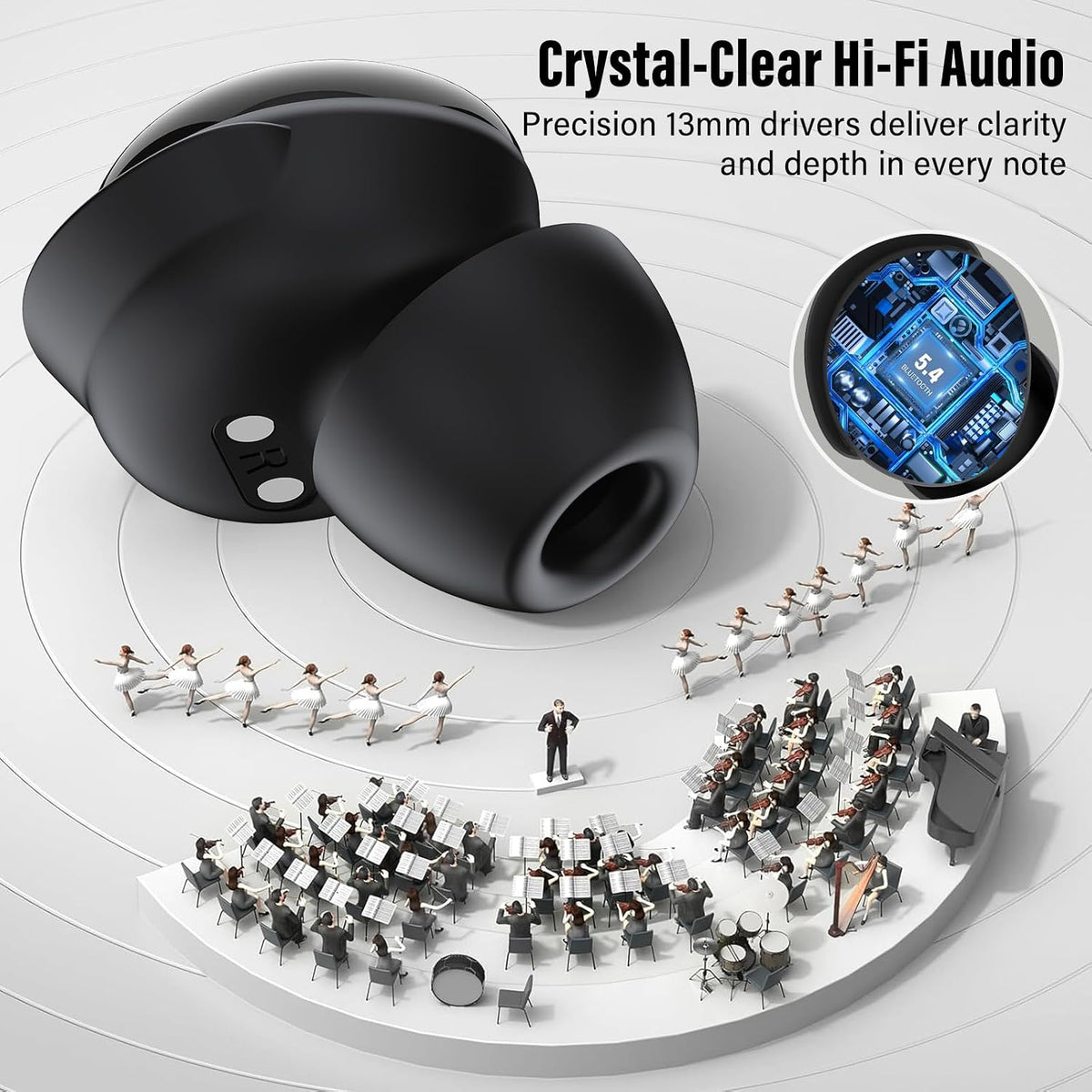 Auriculares para dormir Bluetooth 5.4 con pantalla táctil para dorm...