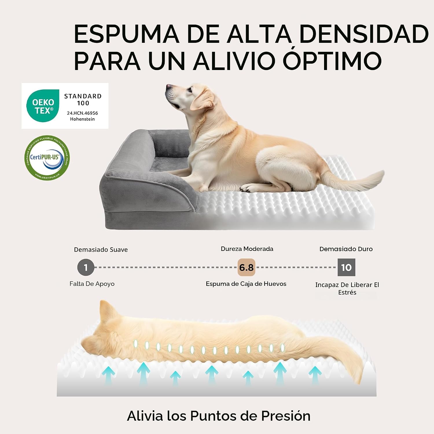 Bedsure Camas Ortopédicas para Perros Tamaño Grande - Cama Lavable...