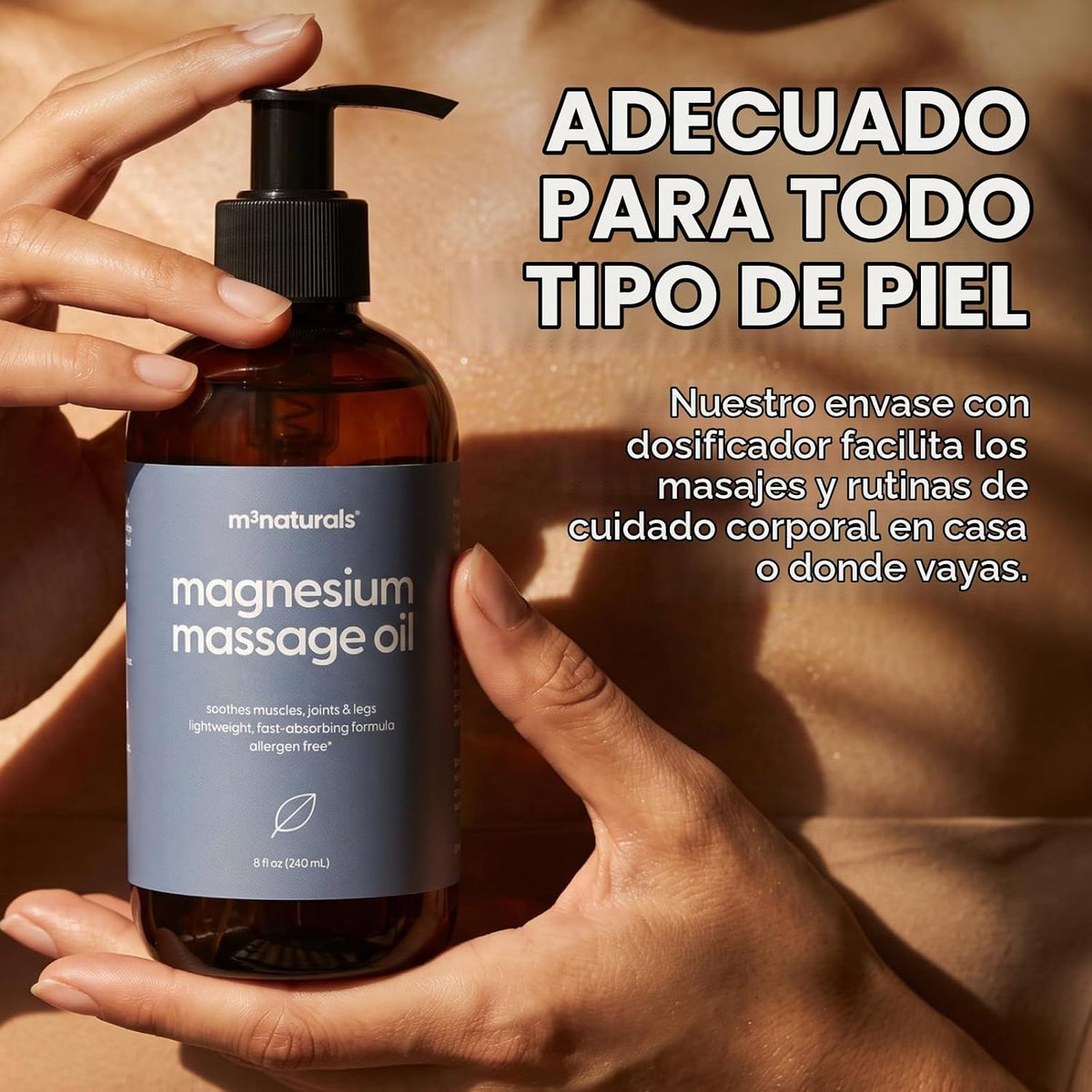 Aceite de masaje de magnesio para dolores musculares y calambres en...
