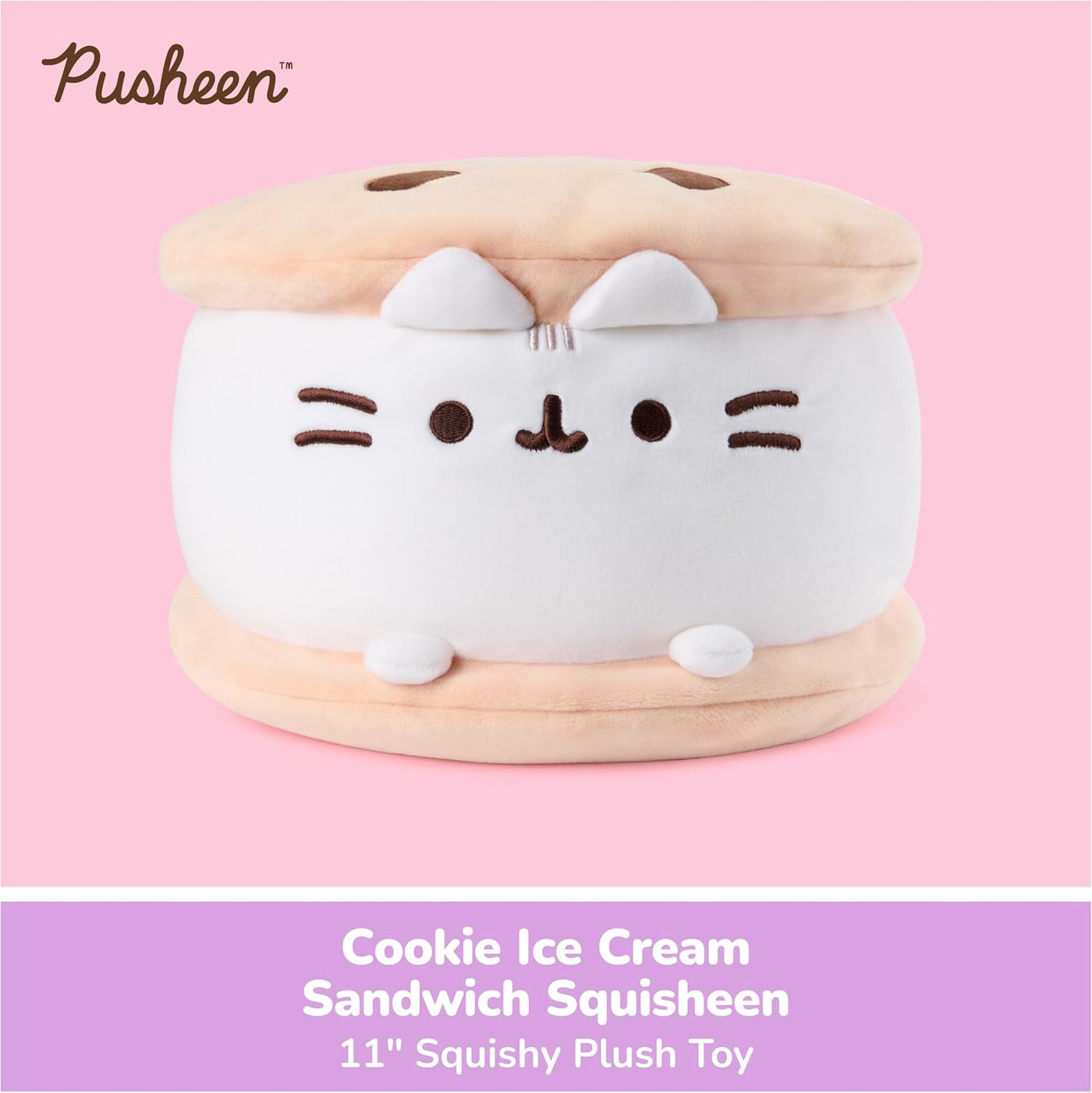 GUND Pusheen - Peluche Squisheen de sándwich de helado de galleta,...