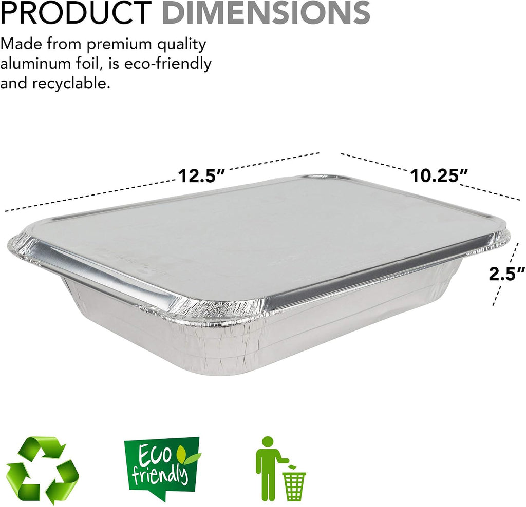 Sartenes de aluminio con tapas, sartenes de aluminio de 9 x 13 pulg...