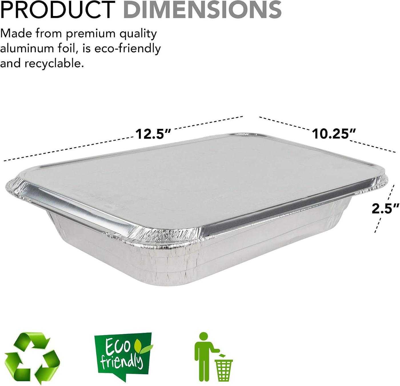 Sartenes de aluminio con tapas, sartenes de aluminio de 9 x 13 pulg...
