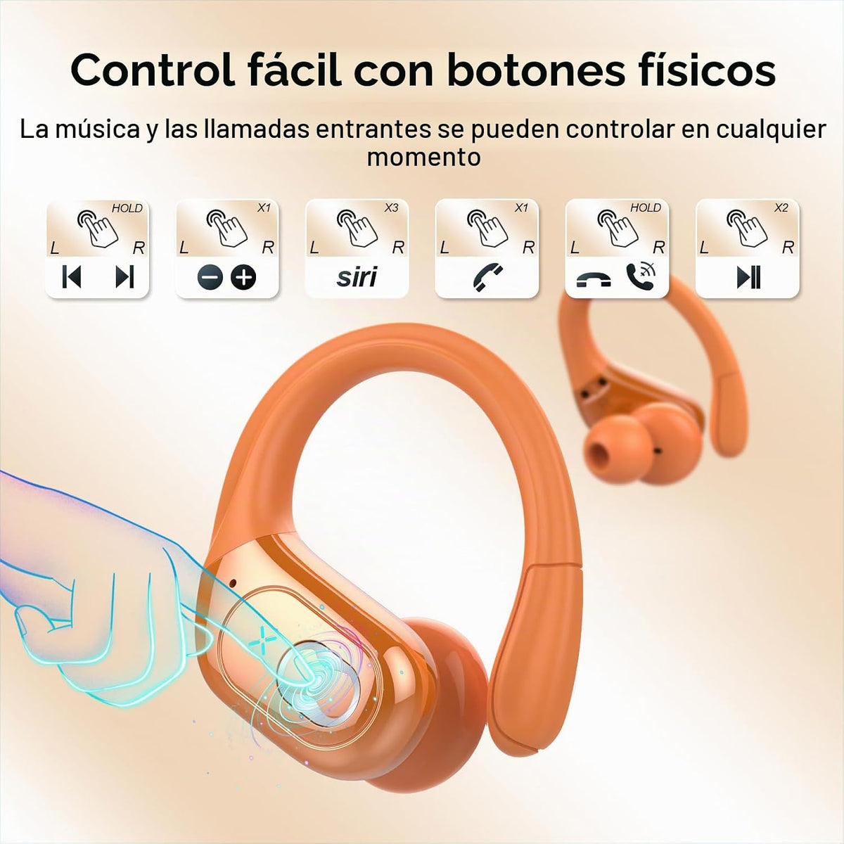 Aptkdoe Auriculares inalámbricos 75H Bluetooth 5.4 Auriculares depo...