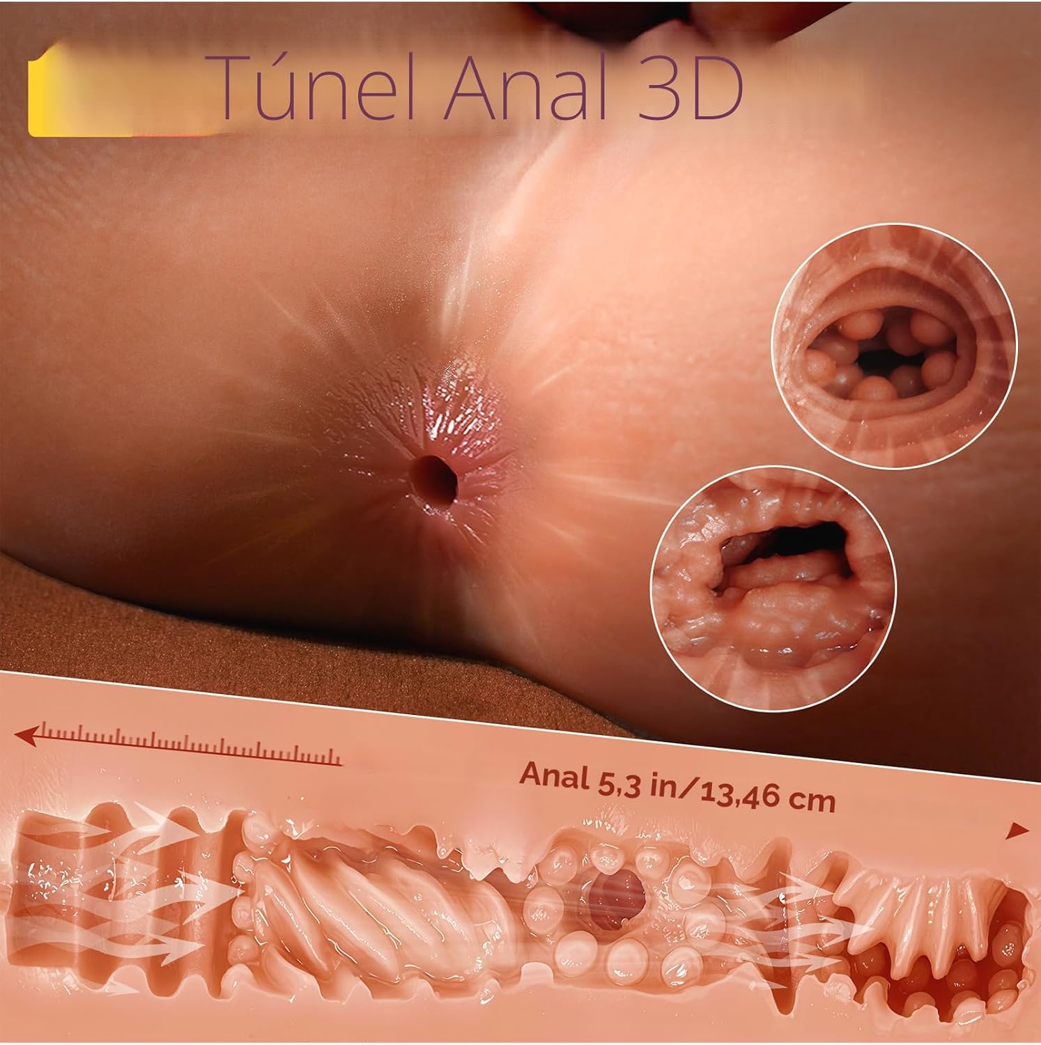 Muñeca sexual para adultos con consolador flexible - Masturbador de...