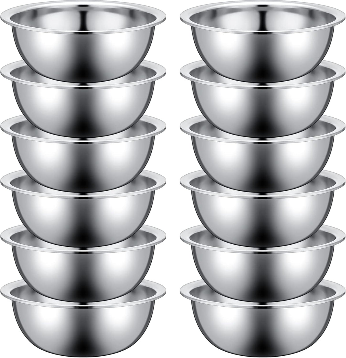 Pinkunn 12 cuencos de acero inoxidable a granel, 11.8 x 3.74 pulgad...