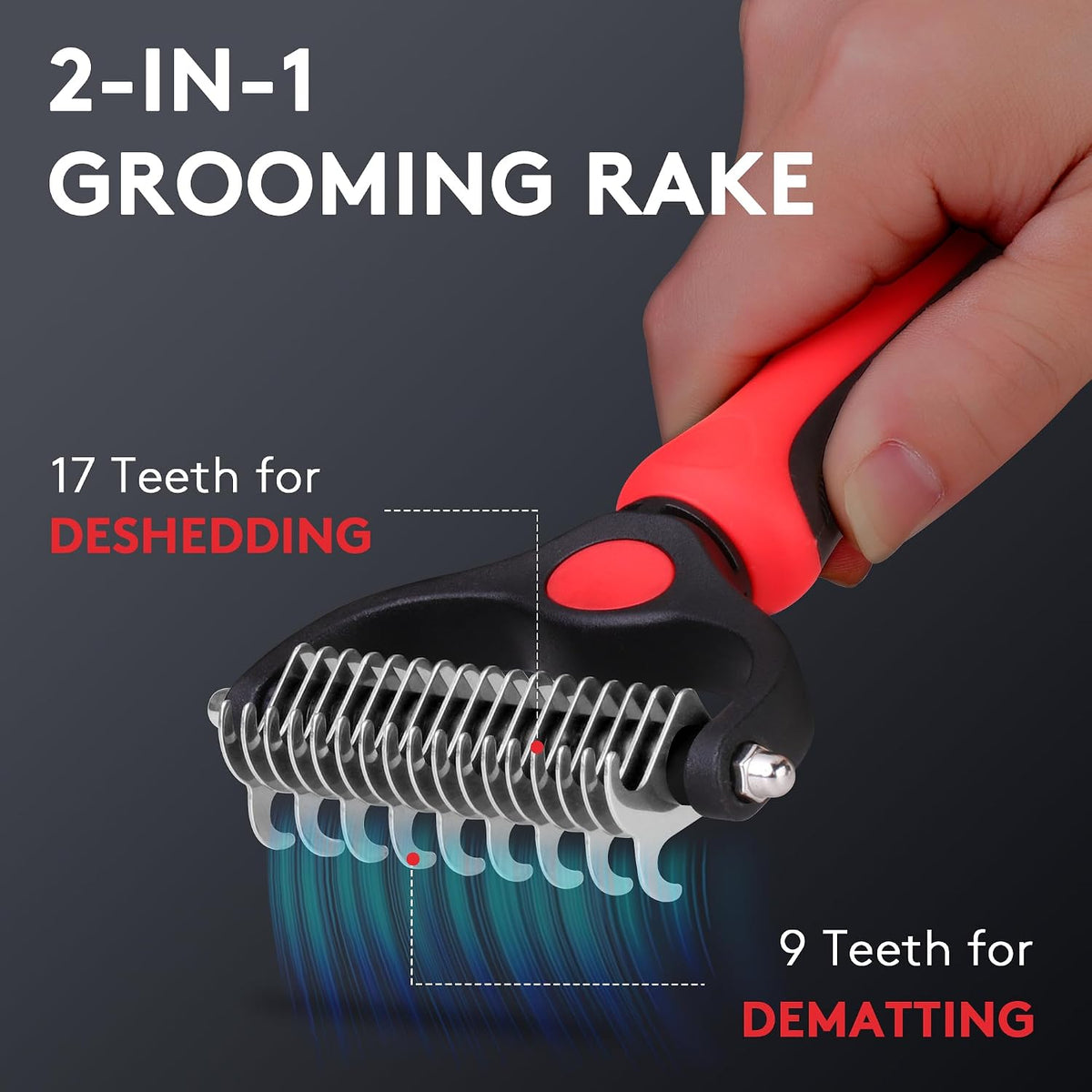 Tpotato Deshedding - Cepillo para perros de pelo largo y gatos, ras...