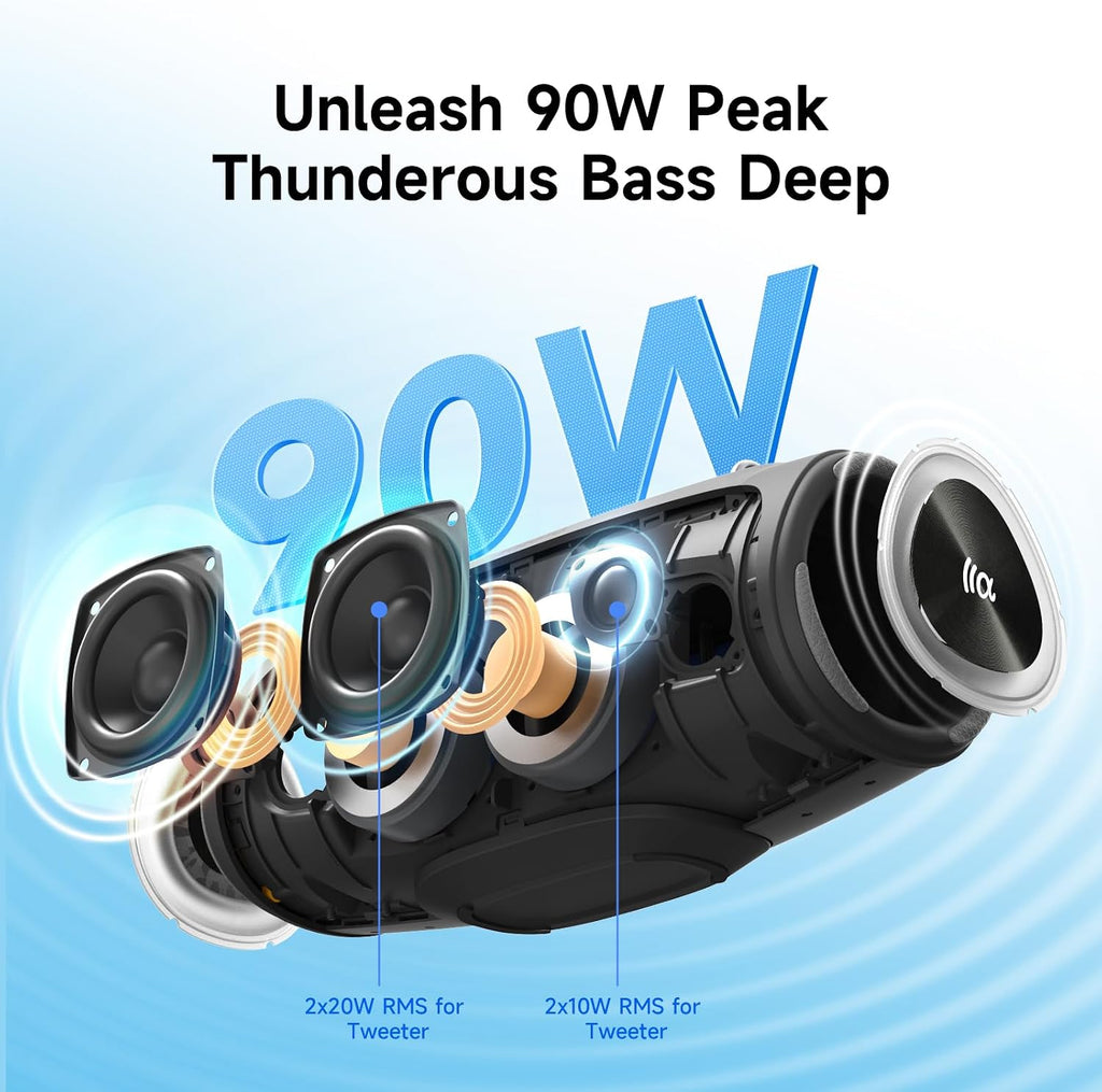 TAZATA Altavoz Bluetooth Inalámbrico, Altavoces Boombox para Exteri...