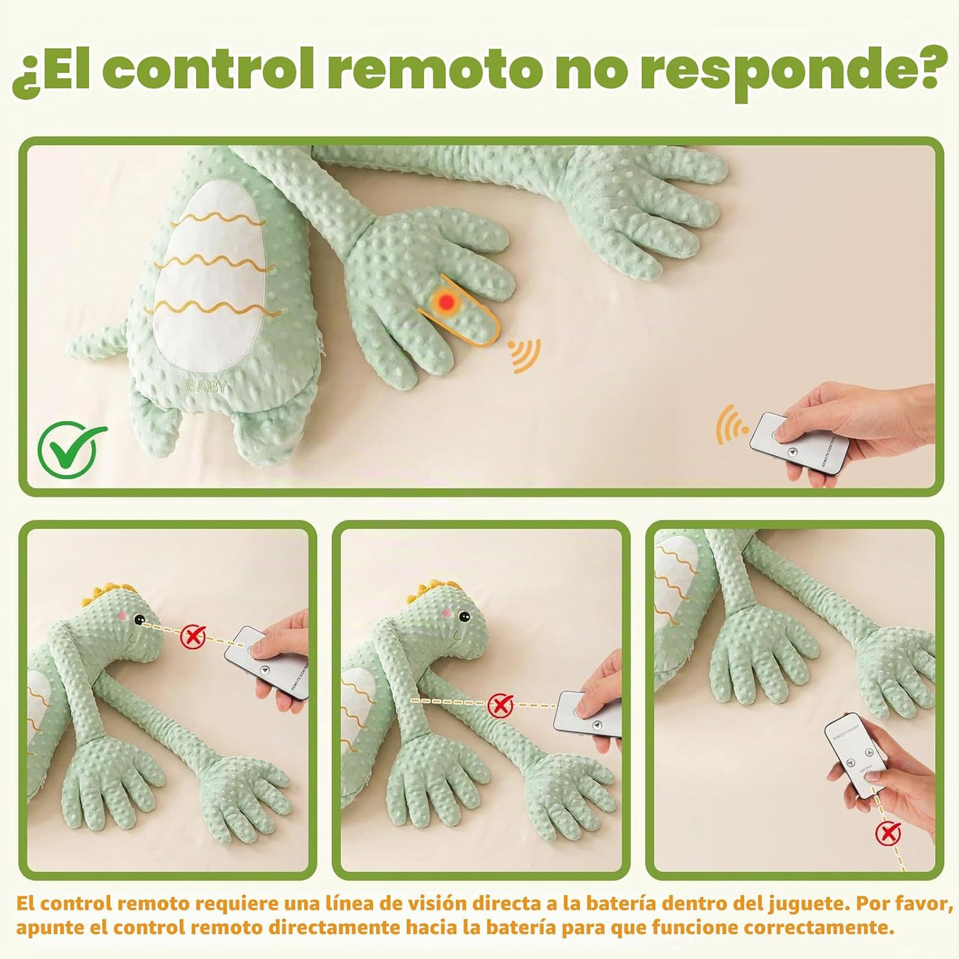 LiKiLiKi Juguete de peluche interactivo de dinosaurio verde, animal...