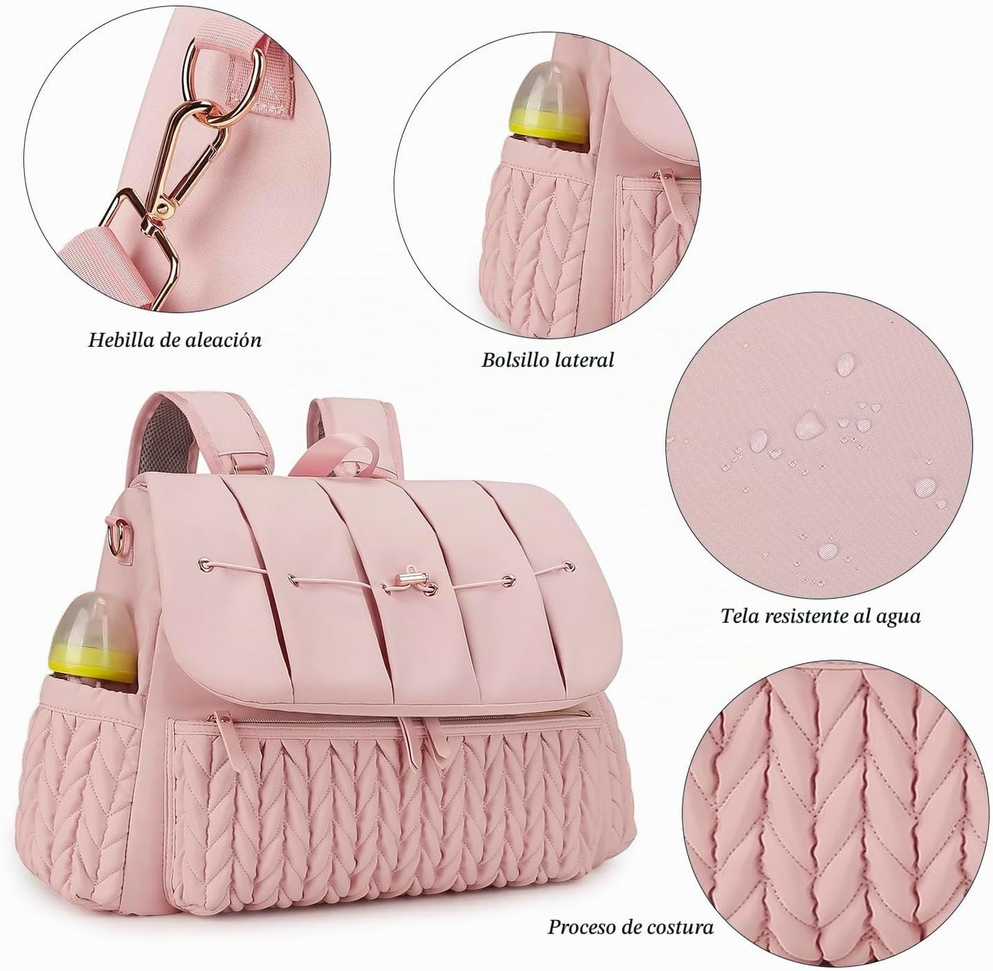 Lmbabter Bolsa para pañales, mochila de mensajero, mochila de viaje...