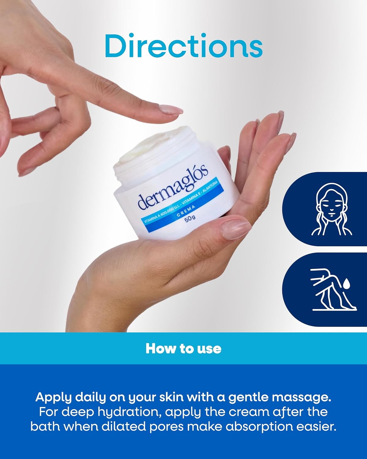 Dermaglós Crema hidratante, Prevención de estrías, Crema para cicat...