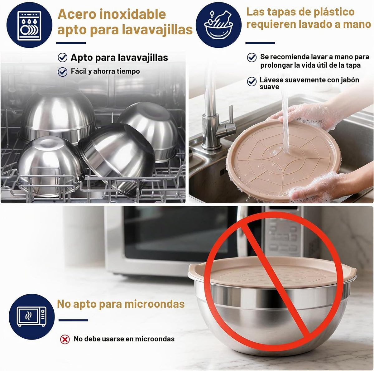 WEPSEN Juego de tazones para mezclar, 25 tazones de mezcla caqui co...