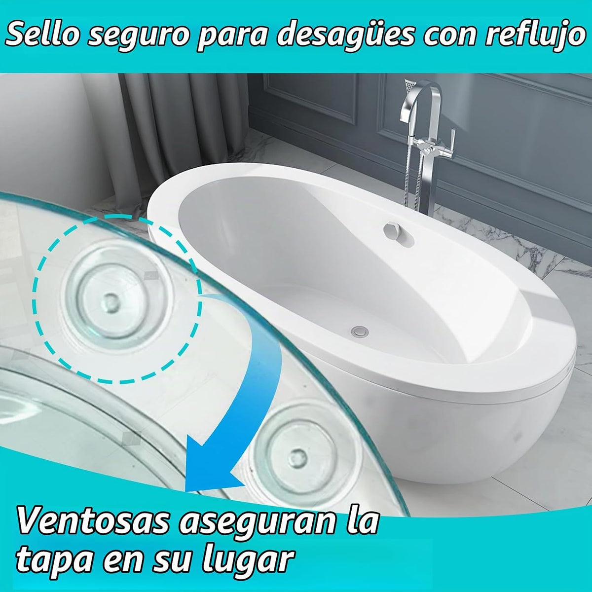 Houlishu 2 tapones de bañera de 6.1 pulgadas, tapón de PVC verde tr...