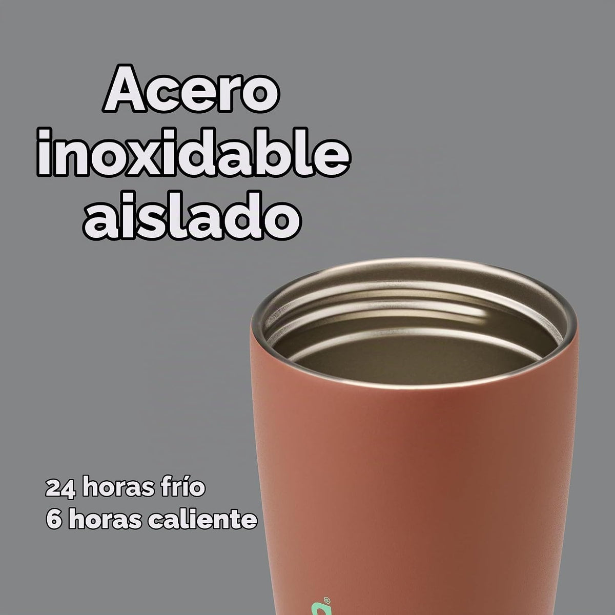 Owala SmoothSip Slider - Vaso de café aislado de acero inoxidable,...
