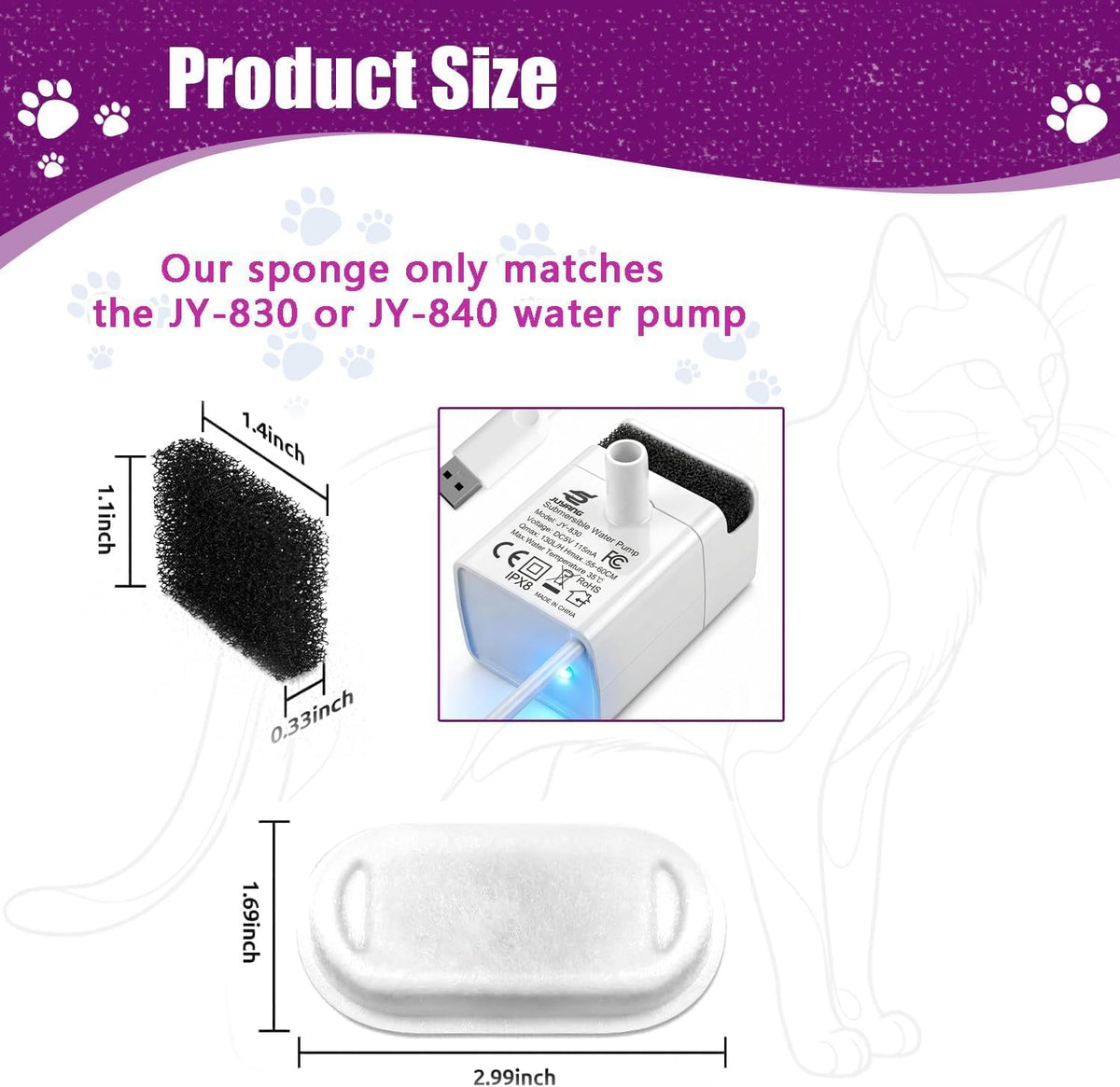 Filtro de fuente para gatos, paquete de 12 reemplazo de filtro de f...