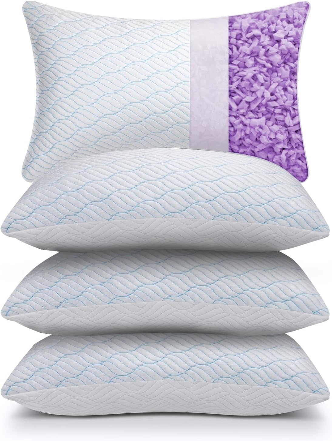 WISHSMILE Juego de 4 almohadas refrescantes de tamaño King, almohad...