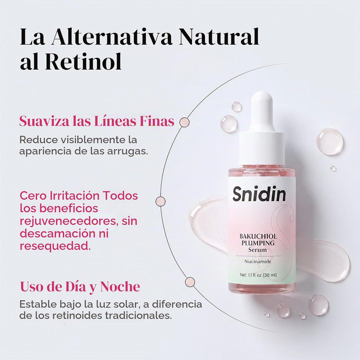 Snidin Sérum Bakuchiol - Retinol Natural Alternativo Cuidado de la...