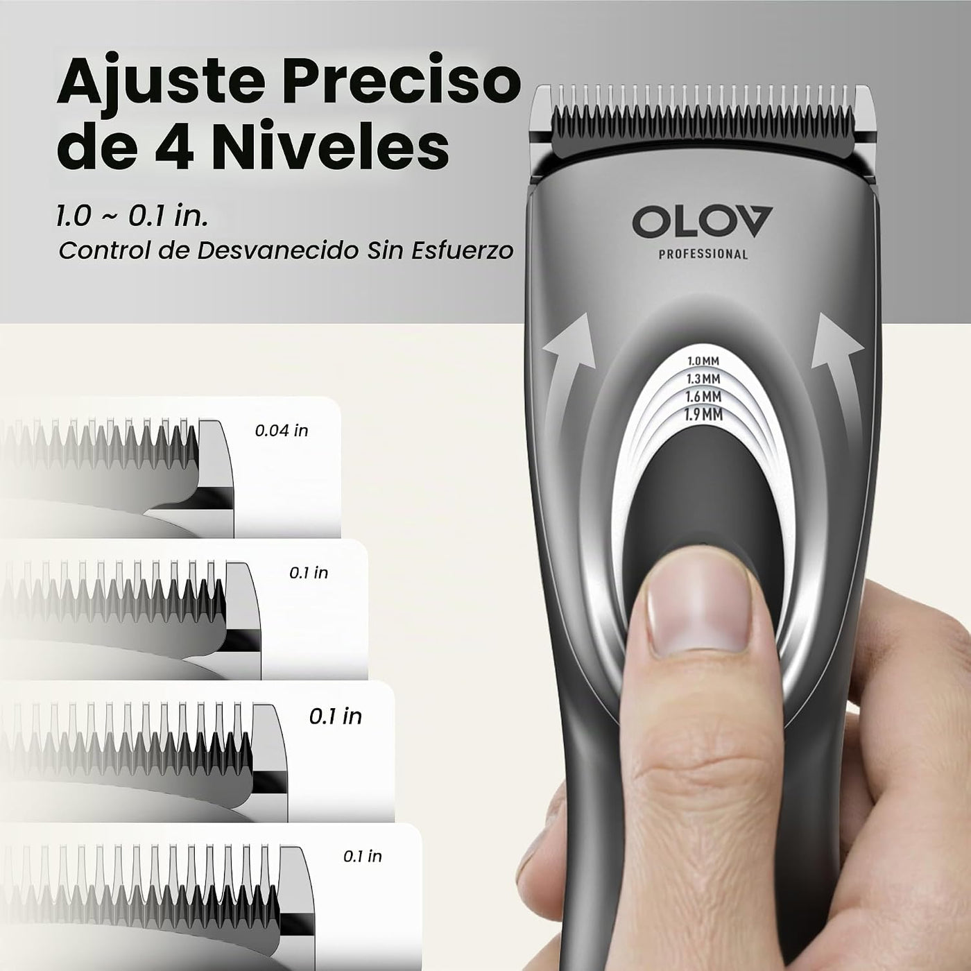 OLOV PROFESSIONAL Cortapelos para hombres, kit de cortapelos inalám...