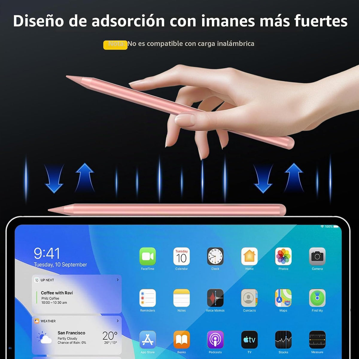 Lápiz óptico para iPad de Apple 2018-2026, 2 iPencil de carga rápid...