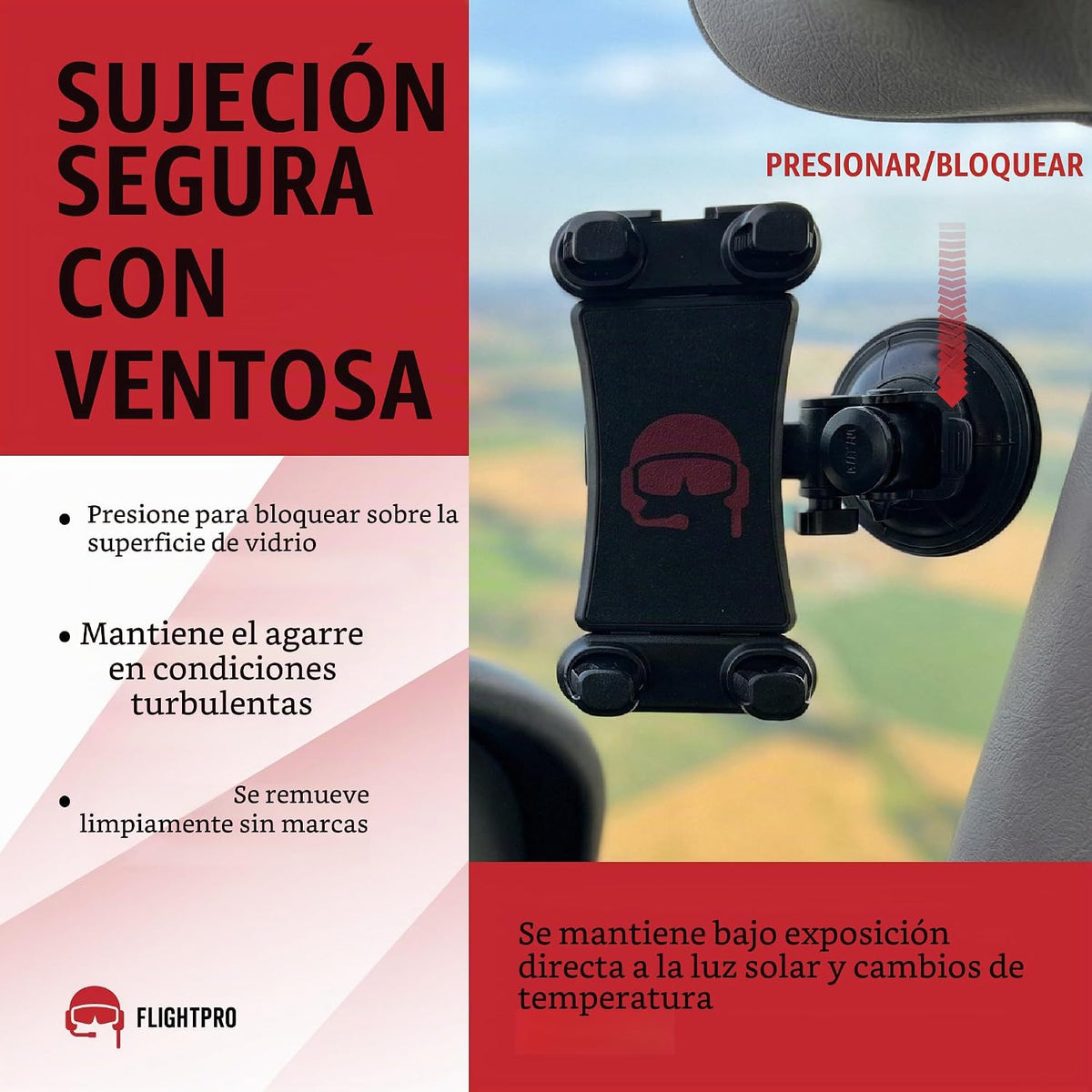 FlightPro - Soporte para iPad de avión, ventosa, pilotos, 4-13 pulg...