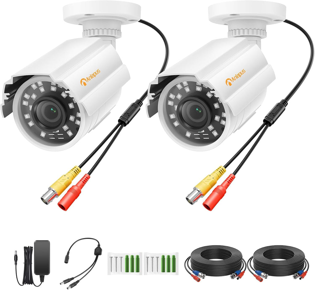 Anlapus Paquete de 2 cámaras de seguridad HD 1080P, visión nocturna...