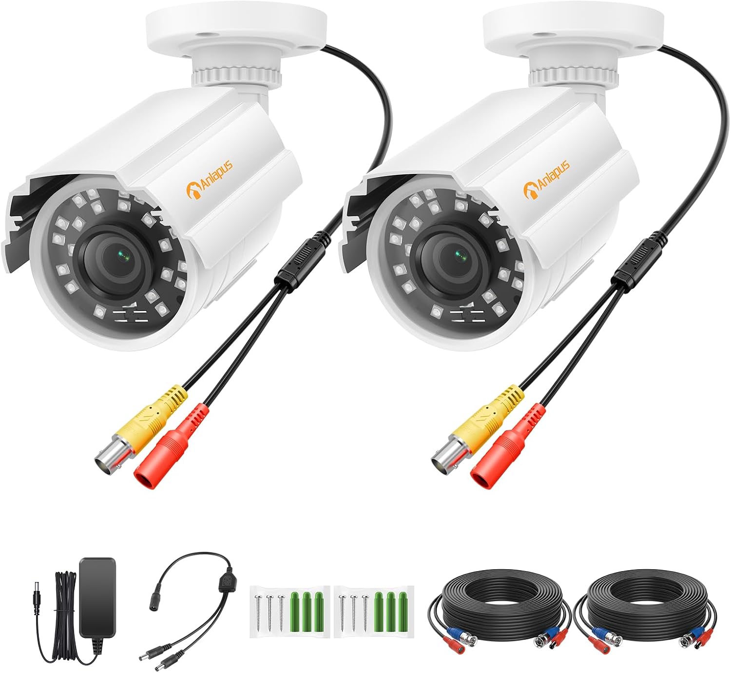 Anlapus Paquete de 2 cámaras de seguridad HD 1080P, visión nocturna...