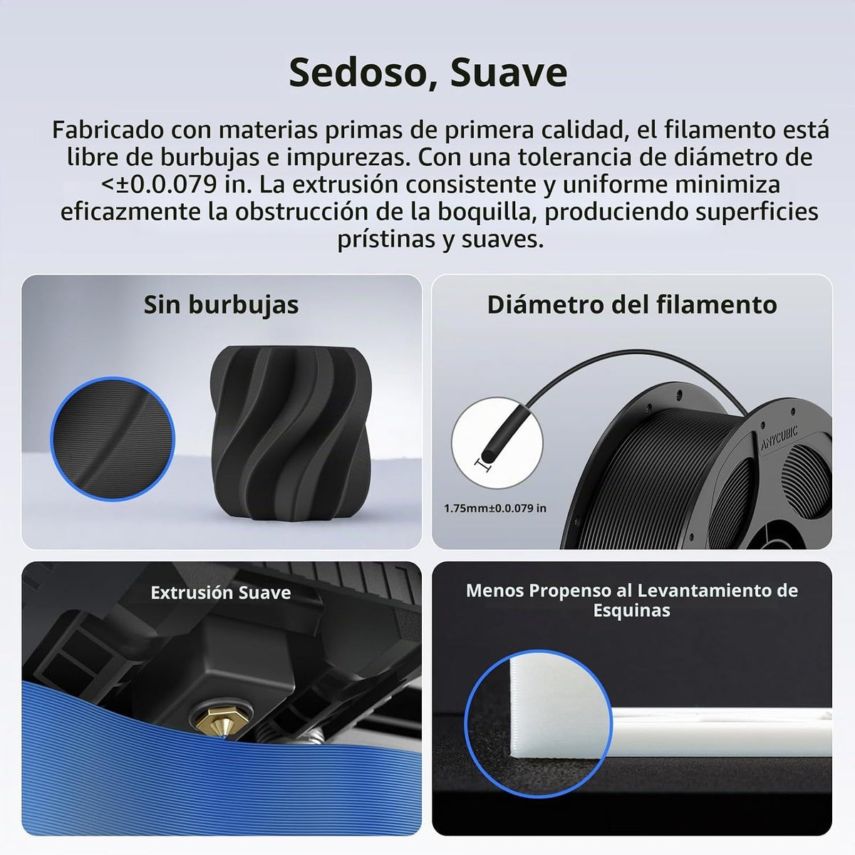 ANYCUBIC PLA Plus (PLA+), Filamento para impresora 3D de 1.75mm Paq...
