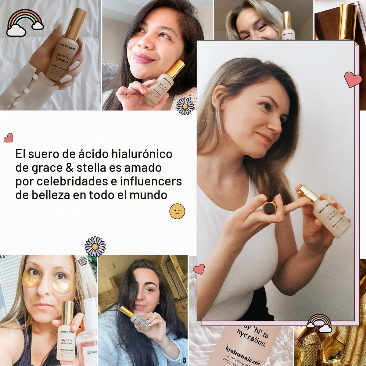 grace &amp; stella Suero de Ácido Hialurónico Premiado (30ml\/1 fl...