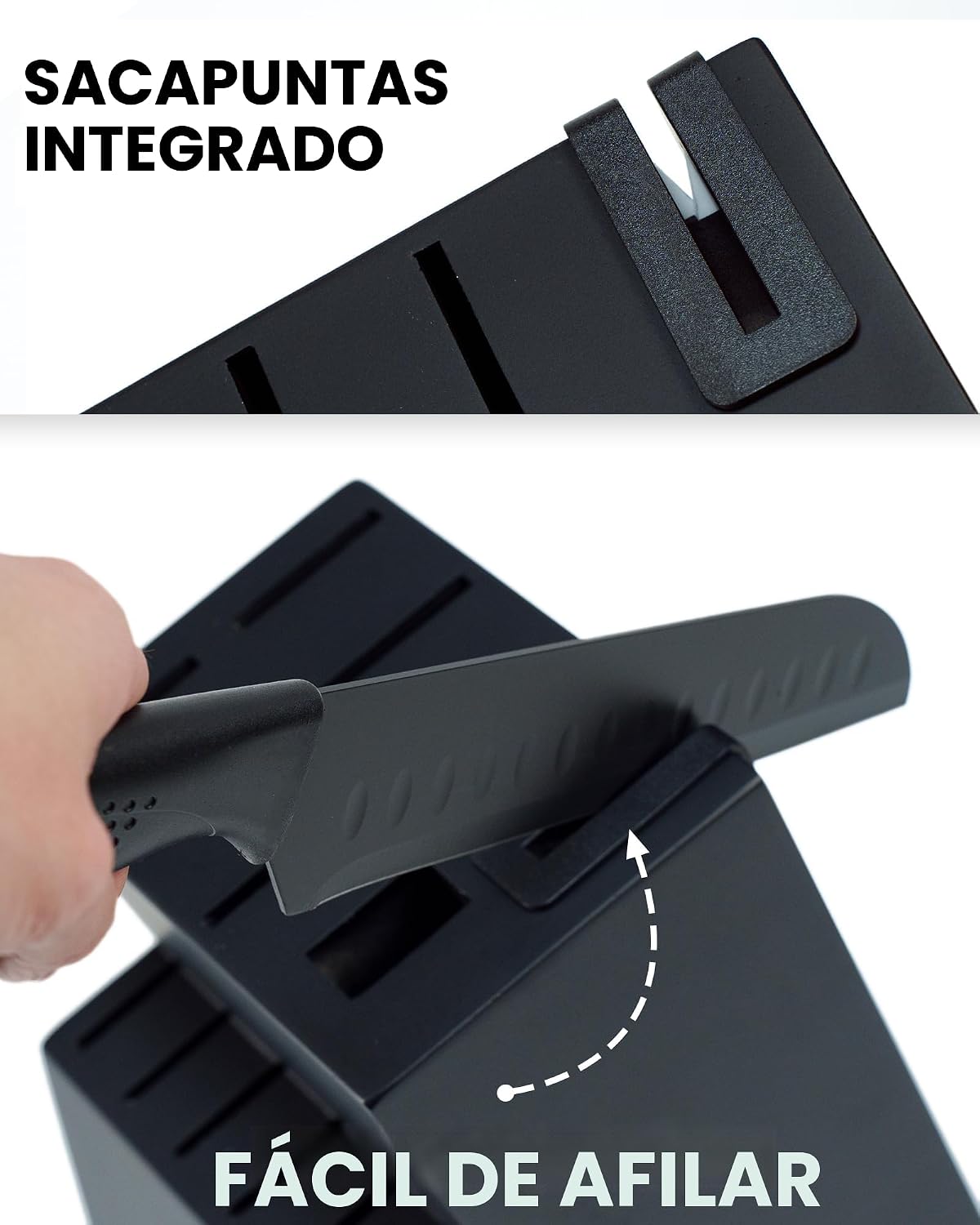 Juego de cuchillos de cocina de 15 piezas con bloque, afilador inte...