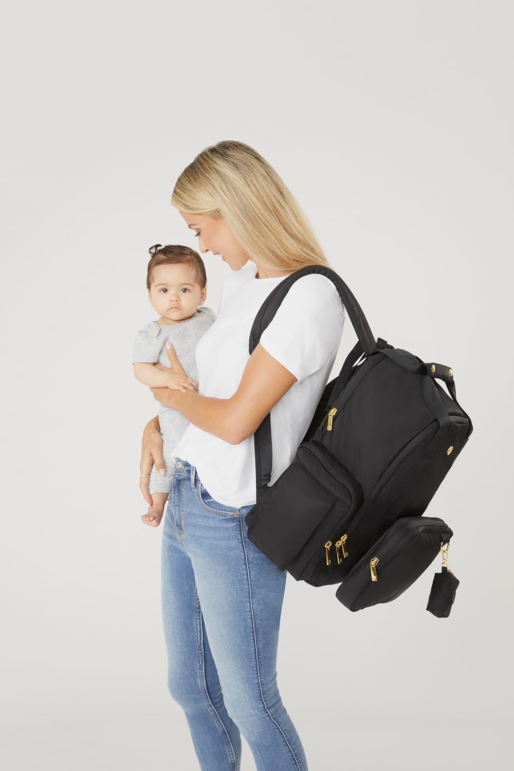 HUGGIES Mochila para pañales unisex para adultos, cuero negro, tall...