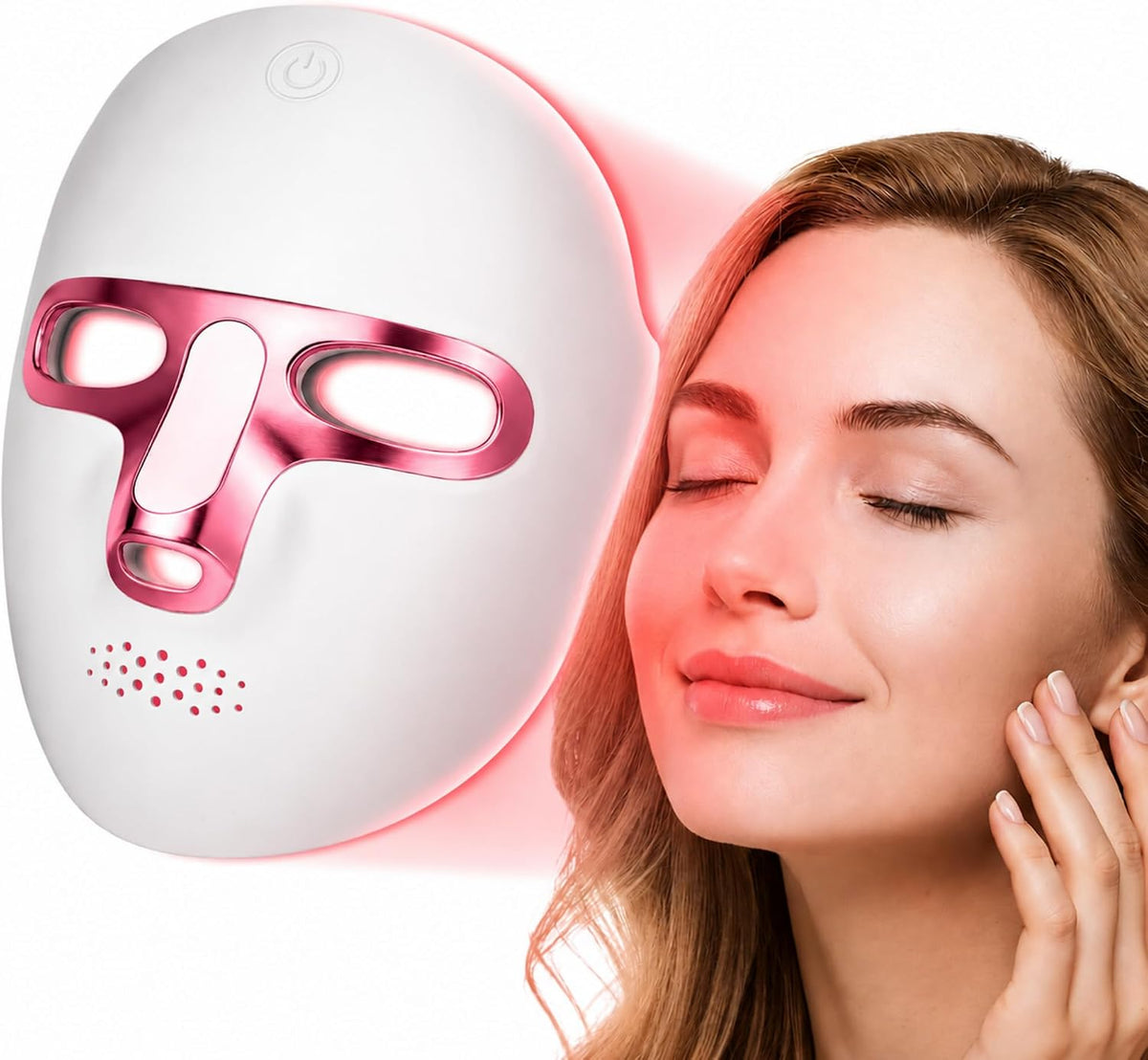 VexlthA Terapia de luz roja para la cara, 7 colores LED máscara fac...