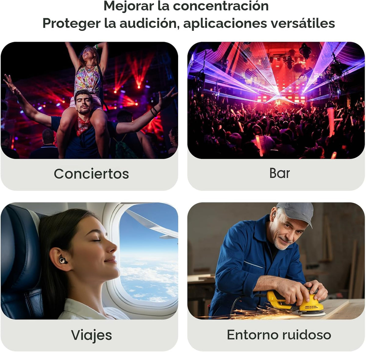 Tapones para los oídos para cancelación de ruido para dormir, tapon...
