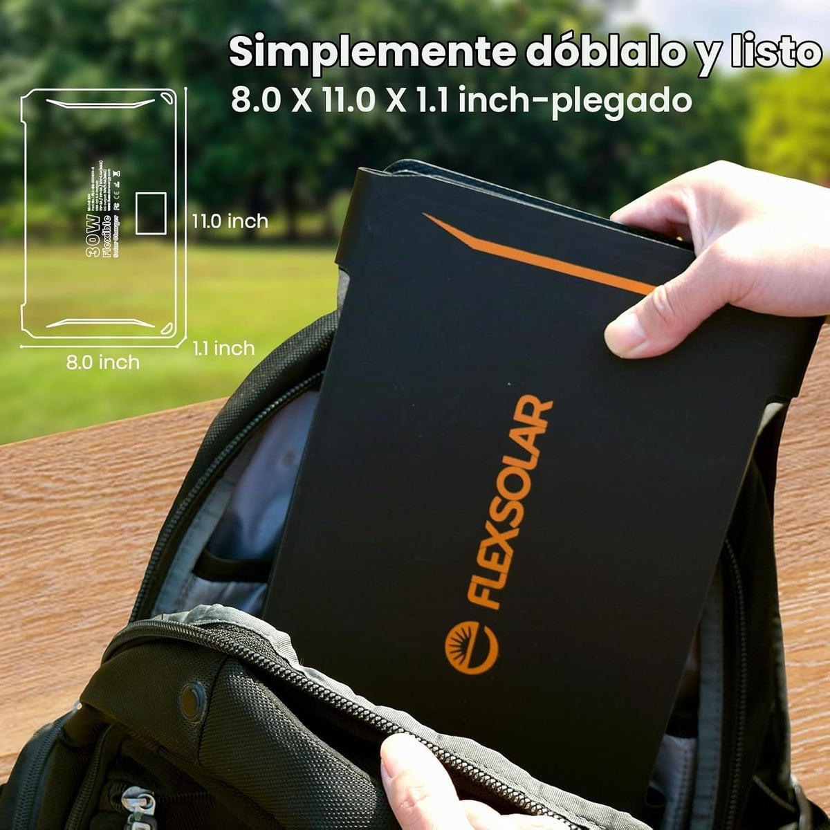 FlexSolar 30W Cargador de Panel Solar Portátil QC3.0 18W USB-A USB-...