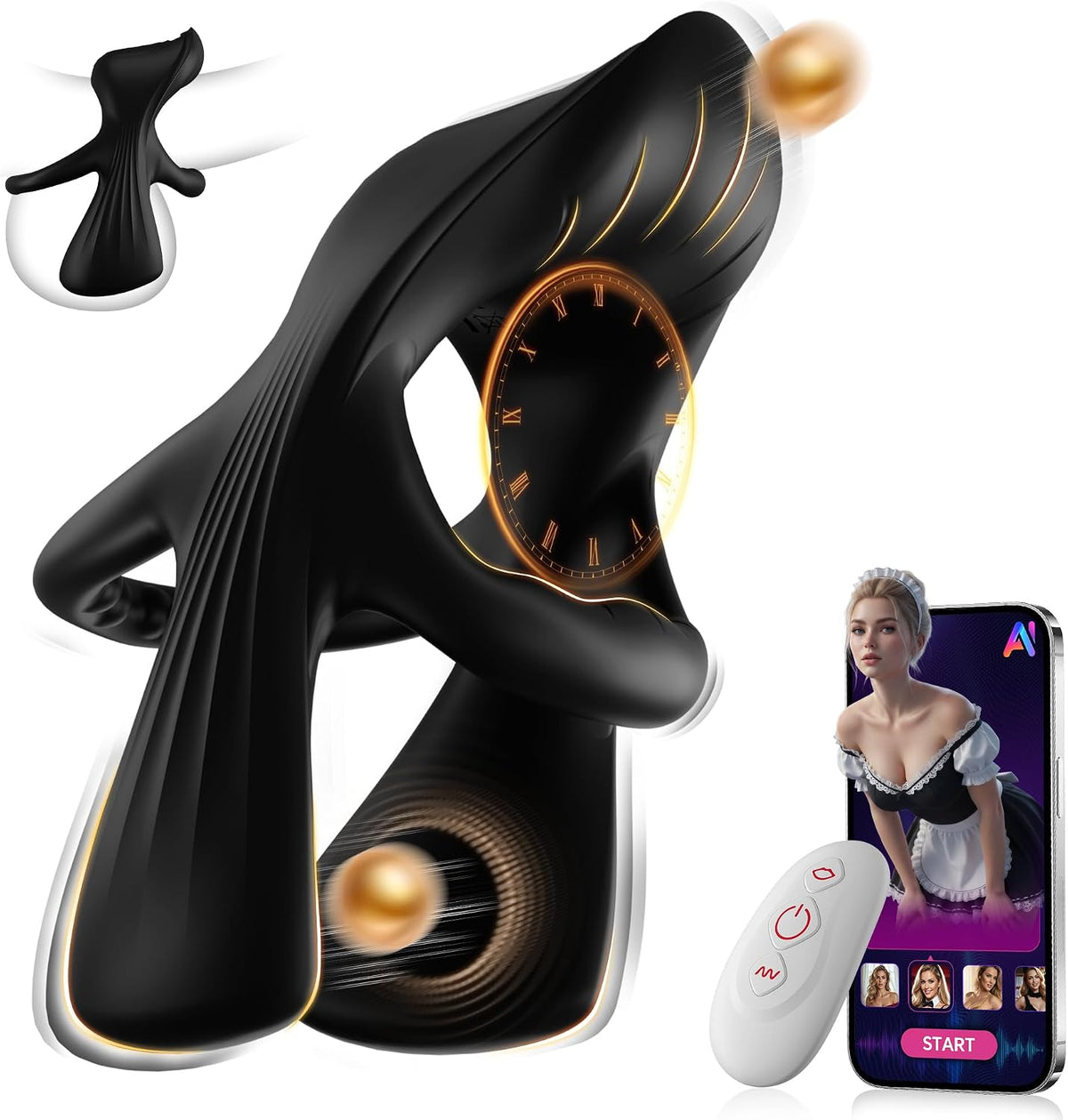 Anillo de pene vibratorio para adultos, juguetes sexuales para homb...