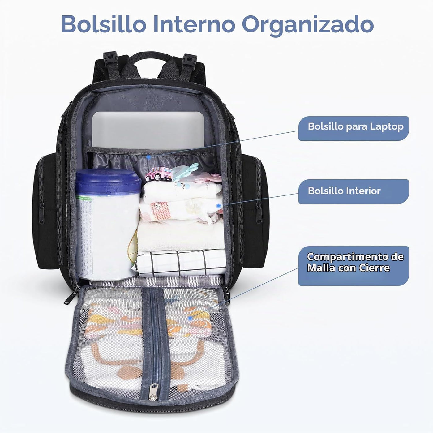 Mancro - Mochila, pañalera, Gran capacidad, impermeable, elegante.,...