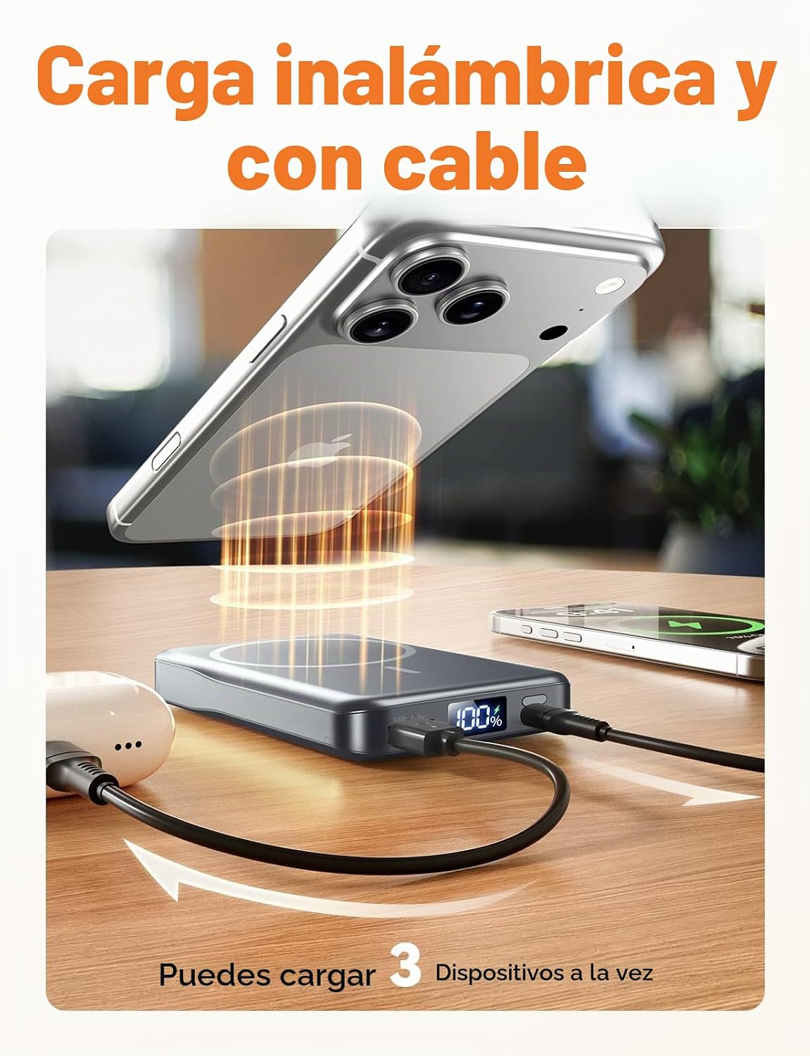 Cargador portátil magnético de 10000 mAh, batería MagSafe de carga...