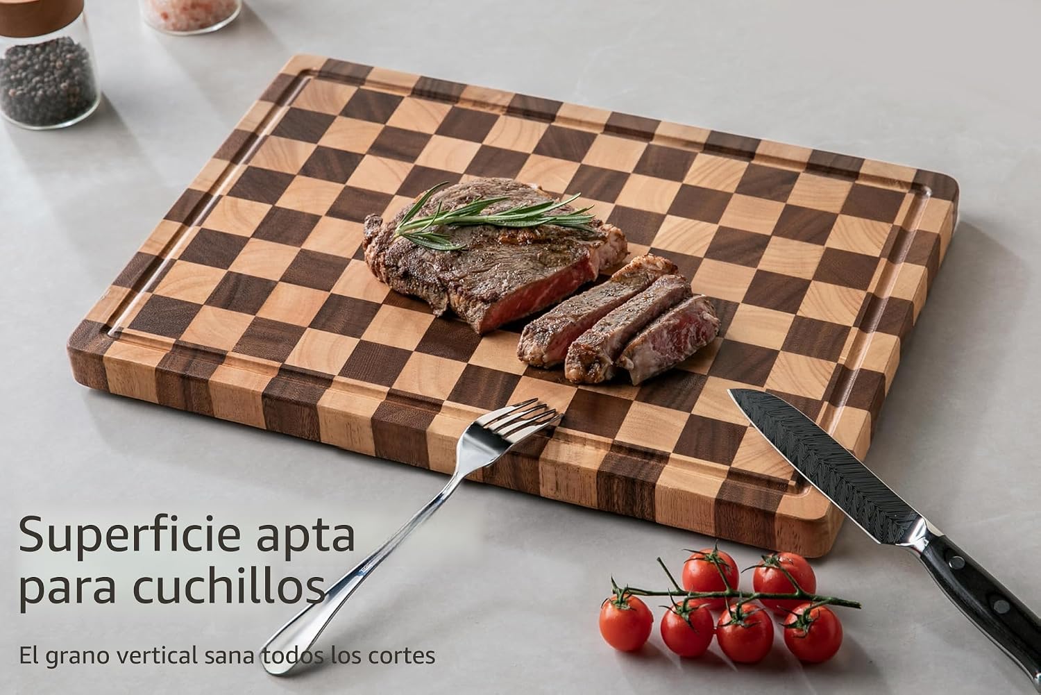 THETCHRY Tablas de Cortar para Cocina, Tabla de Cortar a Cuadros Me...
