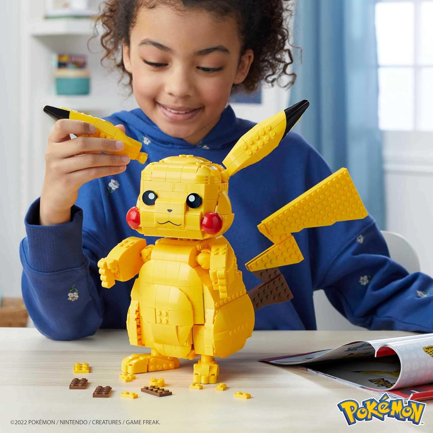 MEGA Pokémon Jumbo de Pikachu, 825 piezas, juguetes de construcción...