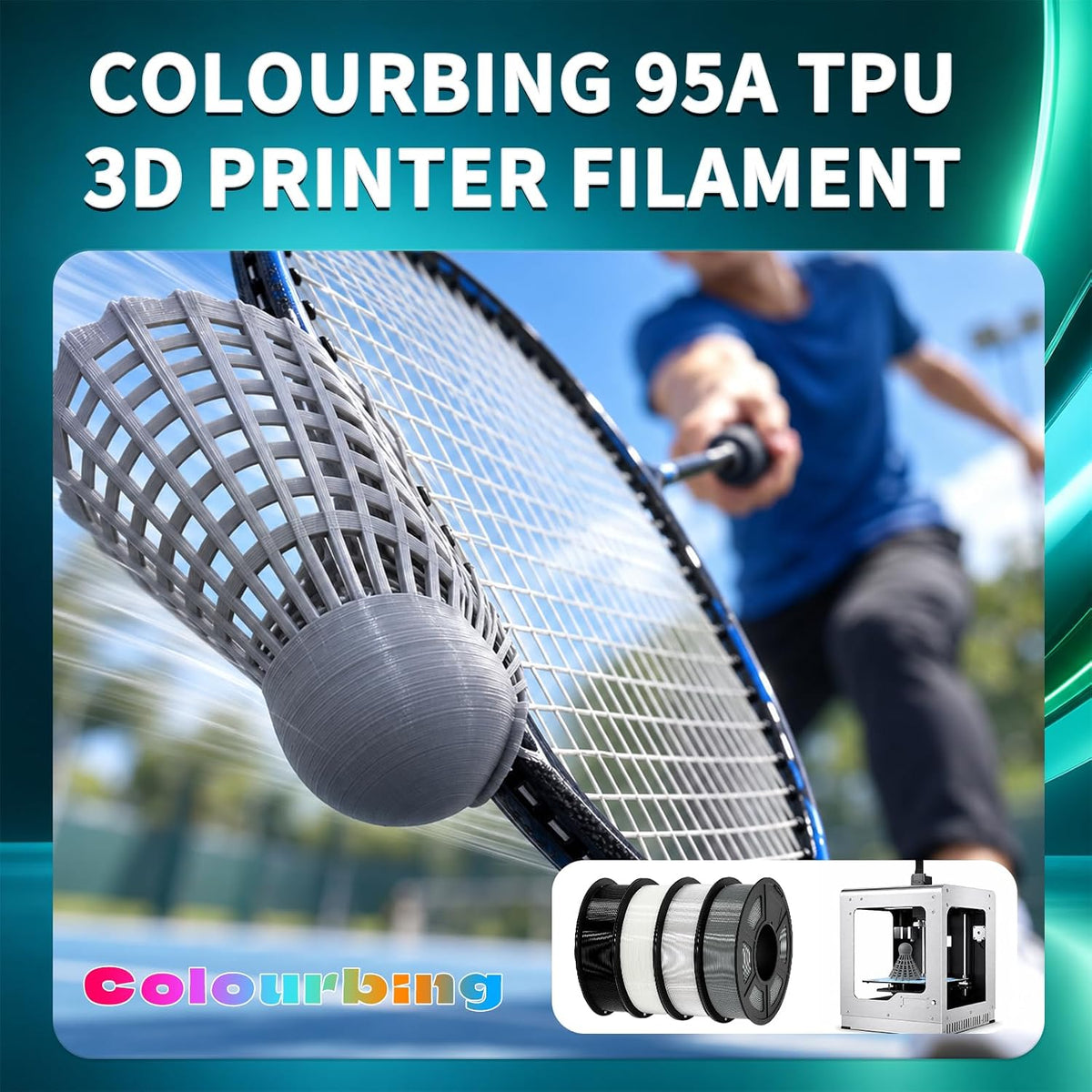 Colourbing Paquete de filamentos flexibles de TPU 95A para impresor...